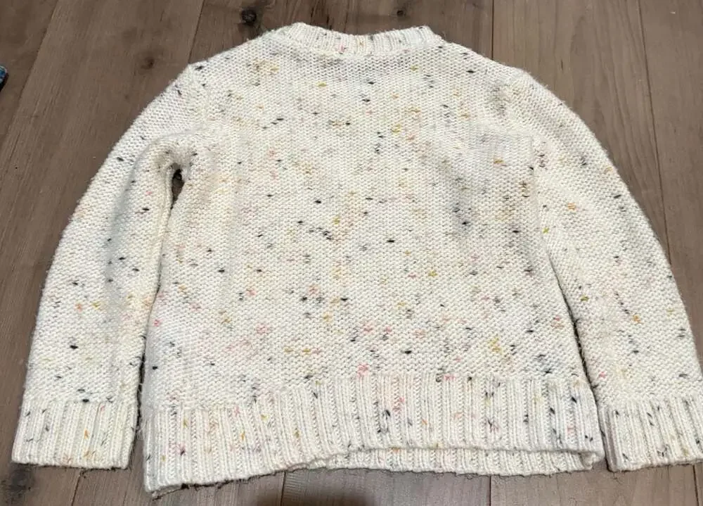 OshKosh B'gosh Cream Confetti Cable Knit Pullover Sweater Size 5/5A